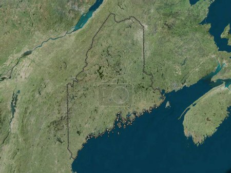 Foto de Maine, estado de los Estados Unidos de América. Mapa de satélite de alta resolución - Imagen libre de derechos