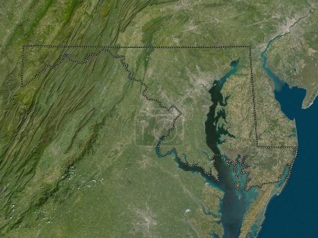 Photo for Maryland, state of United States of America. Low resolution satellite map - Royalty Free Image