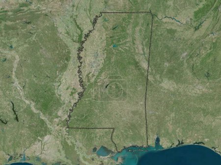 Téléchargez les photos : Mississippi, État des États-Unis d'Amérique. Carte satellite haute résolution - en image libre de droit