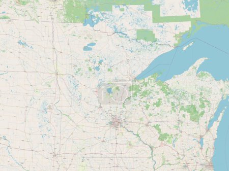 Photo for Minnesota, state of United States of America. Open Street Map - Royalty Free Image