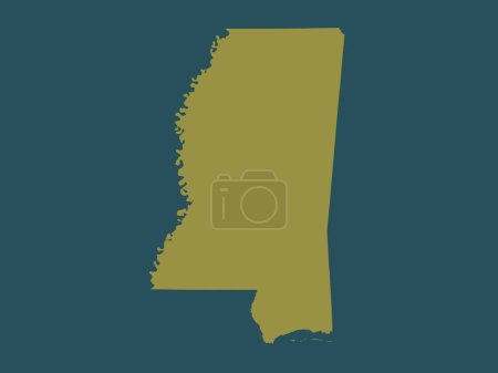 Photo for Mississippi, state of United States of America. Solid color shape - Royalty Free Image