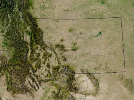 Foto de Montana, estado de los Estados Unidos de América. Mapa satelital de baja resolución - Imagen libre de derechos