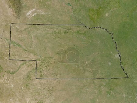 Foto de Nebraska, estado de los Estados Unidos de América. Mapa satelital de baja resolución - Imagen libre de derechos