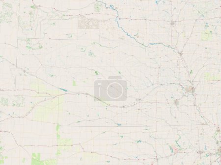 Foto de Nebraska, estado de los Estados Unidos de América. Mapa de calle abierto - Imagen libre de derechos
