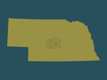Photo for Nebraska, state of United States of America. Solid color shape - Royalty Free Image