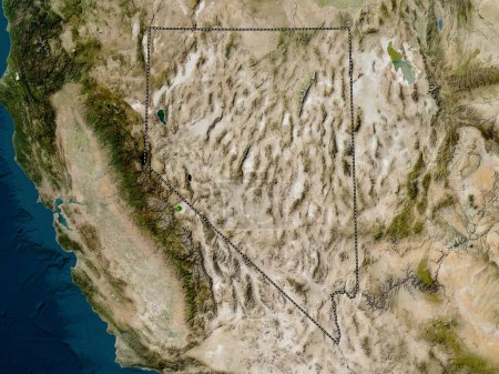 Foto de Nevada, estado de los Estados Unidos de América. Mapa satelital de baja resolución - Imagen libre de derechos