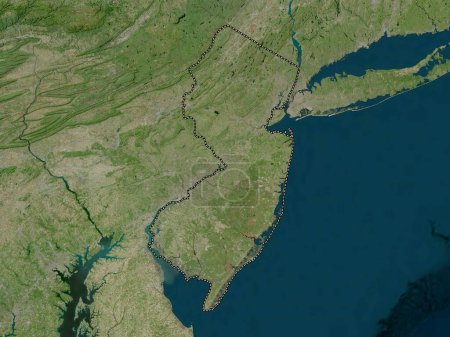 Foto de Nueva Jersey, estado de los Estados Unidos de América. Mapa de satélite de alta resolución - Imagen libre de derechos