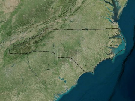 Foto de Carolina del Norte, estado de los Estados Unidos de América. Mapa de satélite de alta resolución - Imagen libre de derechos