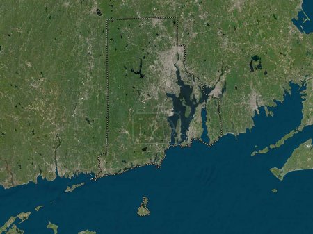Téléchargez les photos : Rhode Island, État des États-Unis d'Amérique. Carte satellite basse résolution - en image libre de droit