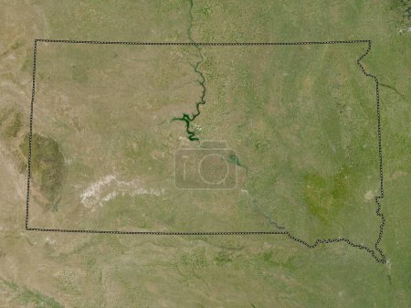 Photo for South Dakota, state of United States of America. Low resolution satellite map - Royalty Free Image