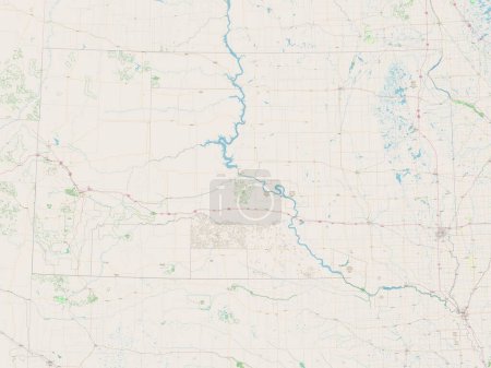 Photo for South Dakota, state of United States of America. Open Street Map - Royalty Free Image