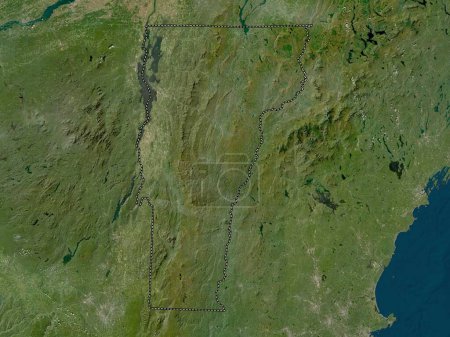 Téléchargez les photos : Vermont, État des États-Unis d'Amérique. Carte satellite basse résolution - en image libre de droit