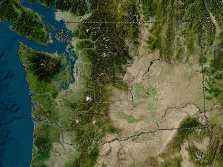 Photo for Washington, state of United States of America. Low resolution satellite map - Royalty Free Image