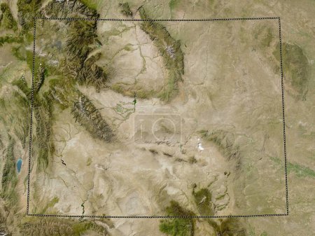 Photo for Wyoming, state of United States of America. Low resolution satellite map - Royalty Free Image