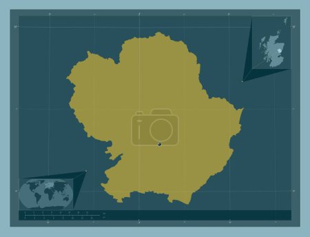 Photo for Angus, region of Scotland - Great Britain. Solid color shape. Corner auxiliary location maps - Royalty Free Image