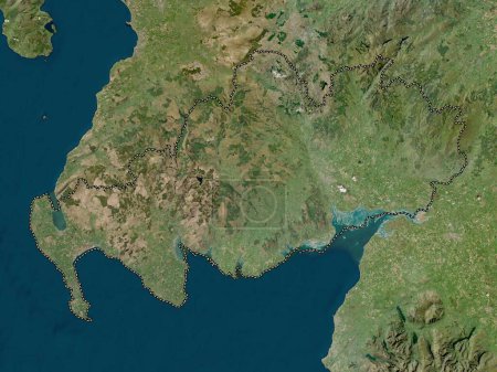 Téléchargez les photos : Dumfries et Galloway, région d'Écosse - Grande-Bretagne. Carte satellite basse résolution - en image libre de droit