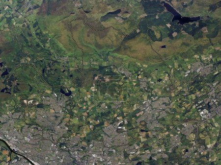 Téléchargez les photos : Dunbartonshire oriental, région d'Écosse - Grande-Bretagne. Carte satellite haute résolution - en image libre de droit