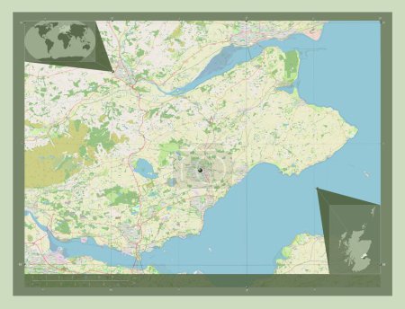 Photo for Fife, region of Scotland - Great Britain. Open Street Map. Corner auxiliary location maps - Royalty Free Image