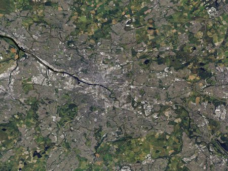 Téléchargez les photos : Glasgow, région d'Écosse - Grande-Bretagne. Carte satellite haute résolution - en image libre de droit