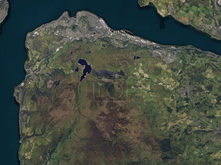 Téléchargez les photos : Inverclyde, région d'Écosse - Grande-Bretagne. Carte satellite haute résolution - en image libre de droit