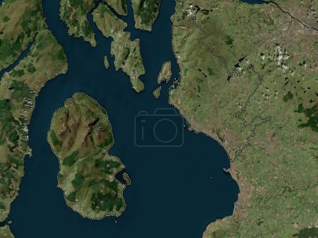 Téléchargez les photos : North Ayrshire, région d'Écosse - Grande-Bretagne. Carte satellite haute résolution - en image libre de droit