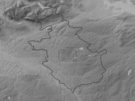 Photo for North Lanarkshire, region of Scotland - Great Britain. Grayscale elevation map with lakes and rivers - Royalty Free Image