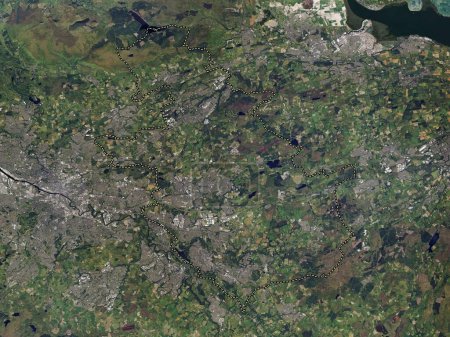 Téléchargez les photos : North Lanarkshire, région d'Écosse - Grande-Bretagne. Carte satellite haute résolution - en image libre de droit