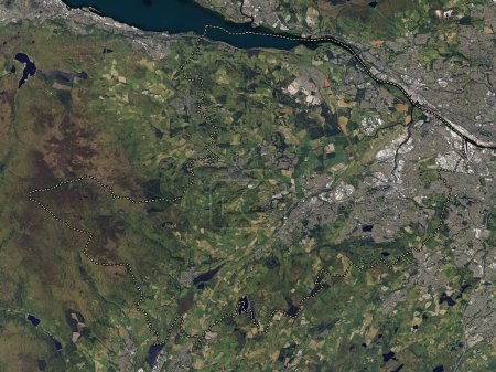 Foto de Renfrewshire, región de Escocia - Gran Bretaña. Mapa de satélite de alta resolución - Imagen libre de derechos