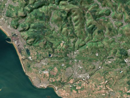 Foto de Bridgend, región de Gales - Gran Bretaña. Mapa satelital de baja resolución - Imagen libre de derechos
