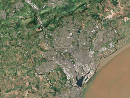 Photo for Cardiff, region of Wales - Great Britain. Low resolution satellite map - Royalty Free Image