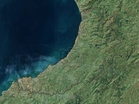 Foto de Ceredigion, región de Gales - Gran Bretaña. Mapa satelital de baja resolución - Imagen libre de derechos