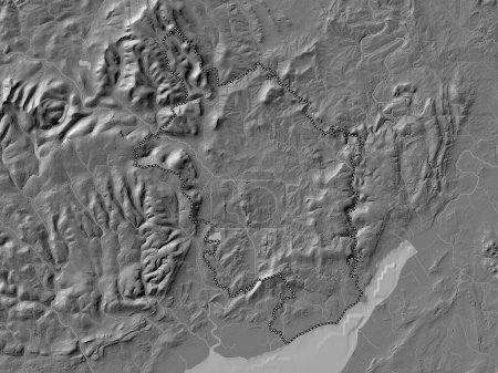 Téléchargez les photos : Monmouthshire, région du Pays de Galles - Grande-Bretagne. Carte d'altitude de Bilevel avec lacs et rivières - en image libre de droit
