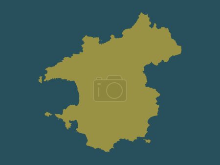 Photo for Pembrokeshire, region of Wales - Great Britain. Solid color shape - Royalty Free Image