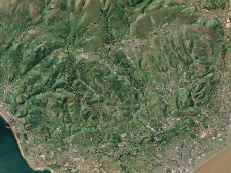 Foto de Rhondda Cynon Taf, región de Gales - Gran Bretaña. Mapa satelital de baja resolución - Imagen libre de derechos