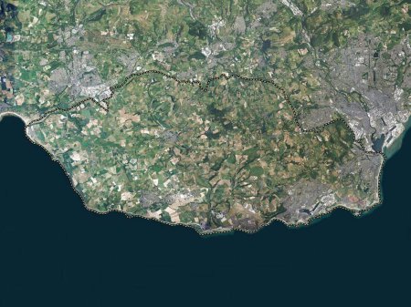 Photo for Vale of Glamorgan, region of Wales - Great Britain. High resolution satellite map - Royalty Free Image