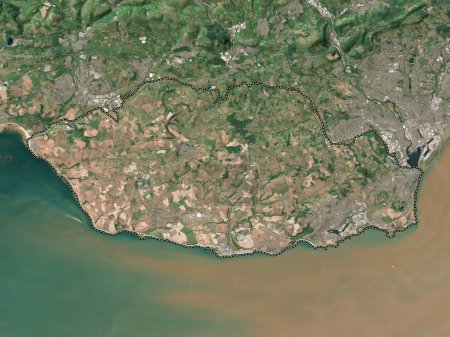 Photo for Vale of Glamorgan, region of Wales - Great Britain. Low resolution satellite map - Royalty Free Image