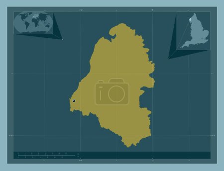 Photo for Allerdale, non metropolitan district of England - Great Britain. Solid color shape. Corner auxiliary location maps - Royalty Free Image