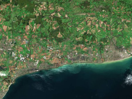 Foto de Arun, distrito no metropolitano de Inglaterra Gran Bretaña. Mapa satelital de baja resolución - Imagen libre de derechos