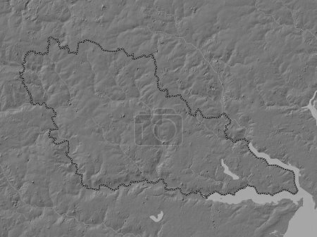 Téléchargez les photos : Babergh, district non métropolitain d'Angleterre - Grande-Bretagne. Carte d'altitude de Bilevel avec lacs et rivières - en image libre de droit