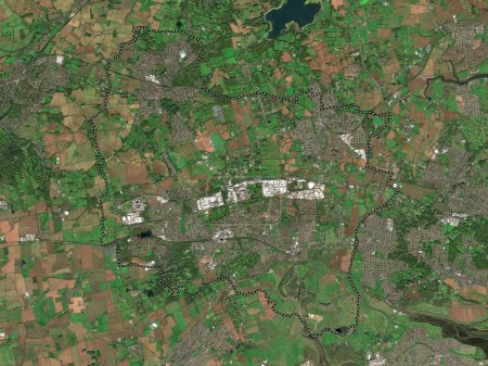 Téléchargez les photos : Basildon, district non métropolitain d'Angleterre - Grande-Bretagne. Carte satellite basse résolution - en image libre de droit