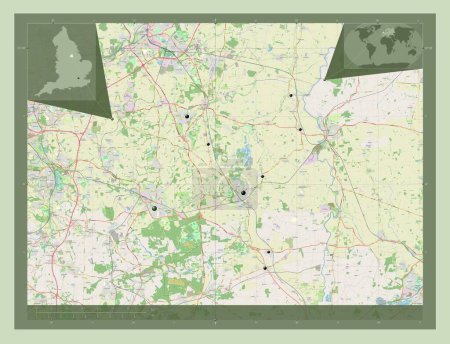 Photo for Bassetlaw, non metropolitan district of England - Great Britain. Open Street Map. Locations of major cities of the region. Corner auxiliary location maps - Royalty Free Image