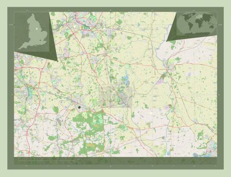 Photo for Bassetlaw, non metropolitan district of England - Great Britain. Open Street Map. Corner auxiliary location maps - Royalty Free Image