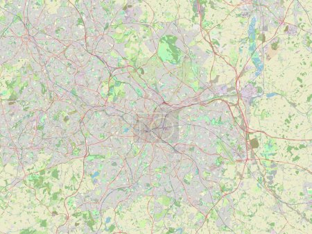 Foto de Birmingham, condado administrativo de Inglaterra - Gran Bretaña. Mapa de calle abierto - Imagen libre de derechos