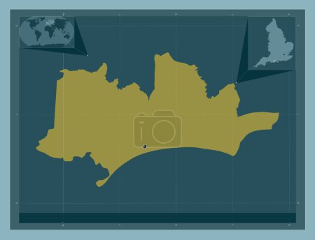 Photo for Bournemouth, Christchurch and Poole, unitary authority of England - Great Britain. Solid color shape. Corner auxiliary location maps - Royalty Free Image