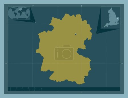 Photo for Breckland, non metropolitan district of England - Great Britain. Solid color shape. Corner auxiliary location maps - Royalty Free Image
