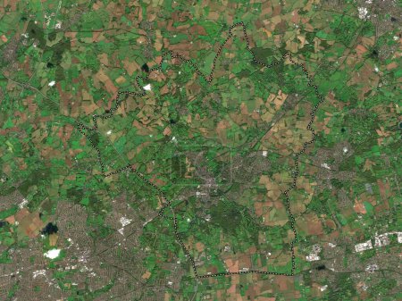 Téléchargez les photos : Brentwood, district non métropolitain d'Angleterre - Grande-Bretagne. Carte satellite basse résolution - en image libre de droit