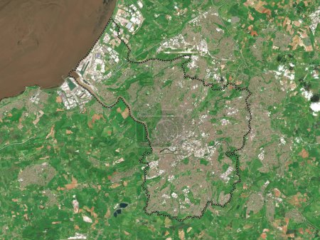 Photo for City of Bristol, unitary authority  of England - Great Britain. Low resolution satellite map - Royalty Free Image