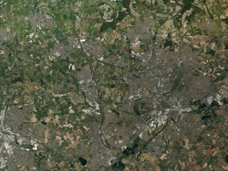 Foto de Broxtowe, distrito no metropolitano de Inglaterra - Gran Bretaña. Mapa de satélite de alta resolución - Imagen libre de derechos