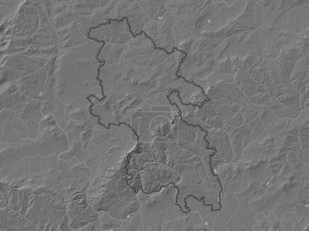Téléchargez les photos : Buckinghamshire, comté administratif d'Angleterre - Grande-Bretagne. Carte d'altitude de Bilevel avec lacs et rivières - en image libre de droit