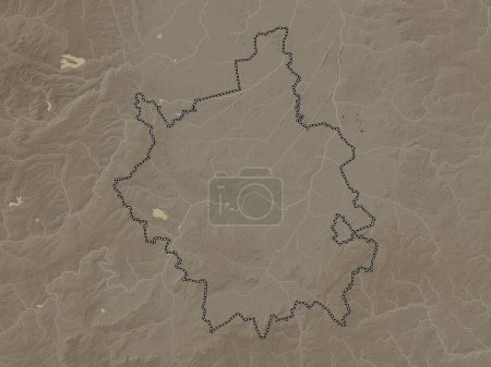 Photo for Cambridgeshire, administrative county of England - Great Britain. Elevation map colored in sepia tones with lakes and rivers - Royalty Free Image